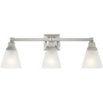 25.25 inch 3 Light Brushed Nickel Bathroom Vanity light fixture with Satin Glass Shade-Lighting LumensBath/Vanity