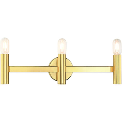 10343-02 3 Light Polished Brass ADA Vanity Sconce-Lighting LumensWall Sconces