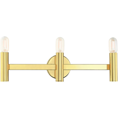 10343-02 3 Light Polished Brass ADA Vanity Sconce-Lighting LumensWall Sconces