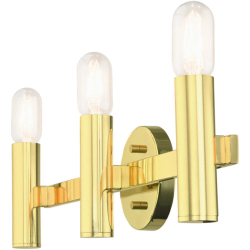 10343-02 3 Light Polished Brass ADA Vanity Sconce-Lighting LumensWall Sconces