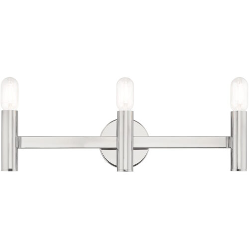 23.5 inch 3 Light Polished Chrome ADA Bathroom Vanity light fixture with Steel base material-Lighting LumensBath/Vanity