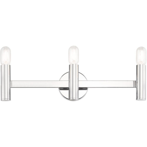 23.5 inch 3 Light Polished Chrome ADA Bathroom Vanity light fixture with Steel base material-Lighting LumensBath/Vanity