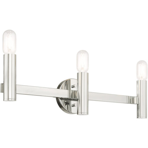 23.5 inch 3 Light Polished Chrome ADA Bathroom Vanity light fixture with Steel base material-Lighting LumensBath/Vanity