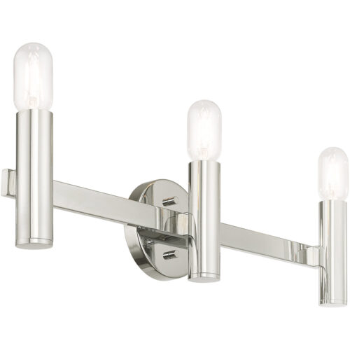 23.5 inch 3 Light Polished Chrome ADA Bathroom Vanity light fixture with Steel base material-Lighting LumensBath/Vanity