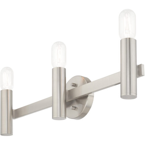 23.5 inch 3 Light Brushed Nickel ADA Bathroom Vanity light fixture with Steel base material-Lighting LumensBath/Vanity