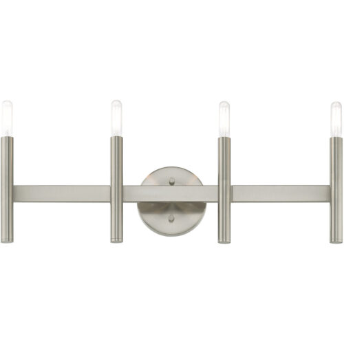 23.5 inch 4 Light Brushed Nickel ADA Bathroom Vanity light fixture with Steel base material-Lighting LumensBath/Vanity