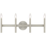 23.5 inch 4 Light Brushed Nickel ADA Bathroom Vanity light fixture with Steel base material-Lighting LumensBath/Vanity