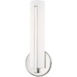 4.375 inch 10W LED Polished Chrome ADA Wall Sconce with Satin White Acrylic Shade Shade-Lighting LumensWall Sconces