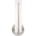 4.375 inch 10W LED Brushed Nickel ADA Wall Sconce with Satin White Acrylic Shade Shade-Lighting LumensWall Sconces