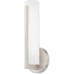 4.375 inch 10W LED Brushed Nickel ADA Wall Sconce with Satin White Acrylic Shade Shade-Lighting LumensWall Sconces