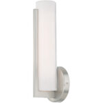 4.375 inch 10W LED Brushed Nickel ADA Wall Sconce with Satin White Acrylic Shade Shade-Lighting LumensWall Sconces