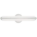 4.375 inch 18W LED Polished Chrome ADA Bathroom Vanity light fixture with Satin White Acrylic Shade-Lighting LumensBath/Vanity