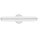 4.375 inch 18W LED Polished Chrome ADA Bathroom Vanity light fixture with Satin White Acrylic Shade-Lighting LumensBath/Vanity