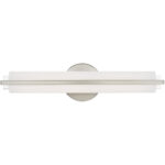 4.375 inch 18W LED Brushed Nickel ADA Bathroom Vanity light fixture with Satin White Acrylic Shade-Lighting LumensBath/Vanity