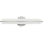 4.375 inch 18W LED Brushed Nickel ADA Bathroom Vanity light fixture with Satin White Acrylic Shade-Lighting LumensBath/Vanity