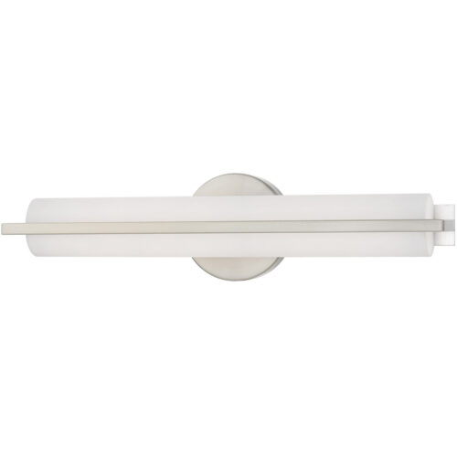 4.375 inch 18W LED Brushed Nickel ADA Bathroom Vanity light fixture with Satin White Acrylic Shade-Lighting LumensBath/Vanity