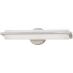 4.375 inch 18W LED Brushed Nickel ADA Bathroom Vanity light fixture with Satin White Acrylic Shade-Lighting LumensBath/Vanity