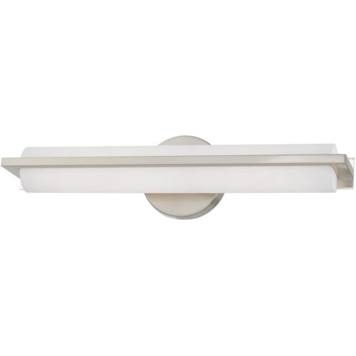 4.375 inch 18W LED Brushed Nickel ADA Bathroom Vanity light fixture with Satin White Acrylic Shade-Lighting LumensBath/Vanity