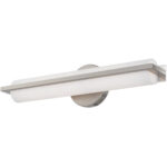 4.375 inch 18W LED Brushed Nickel ADA Bathroom Vanity light fixture with Satin White Acrylic Shade-Lighting LumensBath/Vanity