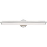 4.375 inch 32W LED Polished Chrome ADA Bathroom Vanity light fixture with Satin White Acrylic Shade-Lighting LumensBath/Vanity