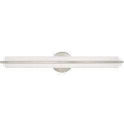 4.375 inch 32W LED Brushed Nickel ADA Bathroom Vanity light fixture with Satin White Acrylic Shade-Lighting LumensBath/Vanity