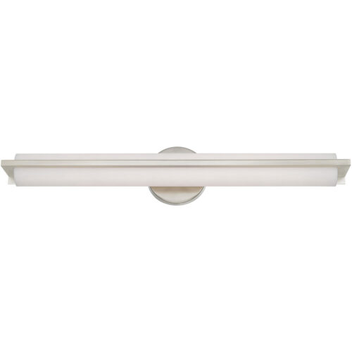 4.375 inch 32W LED Brushed Nickel ADA Bathroom Vanity light fixture with Satin White Acrylic Shade-Lighting LumensBath/Vanity