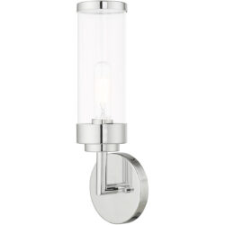 5.125 inch 1 Light Polished Chrome ADA Wall Sconce with Clear Glass Shade-Lighting LumensWall Sconces