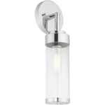 5.125 inch 1 Light Polished Chrome ADA Wall Sconce with Clear Glass Shade-Lighting LumensWall Sconces