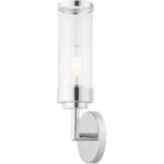 5.125 inch 1 Light Polished Chrome ADA Wall Sconce with Clear Glass Shade-Lighting LumensWall Sconces