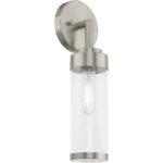 5.125 inch 1 Light Brushed Nickel ADA Wall Sconce with Clear Glass Shade-Lighting LumensWall Sconces