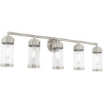 35.75 inch 5 Light Brushed Nickel Bathroom Vanity light fixture with Clear Glass Shade-Lighting LumensBath/Vanity