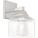 4.75 inch 1 Light Polished Chrome Wall Sconce with Hand Blown Clear Seeded Glass Shade-Lighting LumensWall Sconces