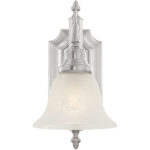 6 inch 1 Light Brushed Nickel Bathroom Vanity light fixture with White Alabaster Glass Shade-Lighting LumensBath/Vanity