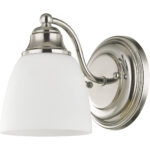 5.5 inch 1 Light Polished Chrome Wall Sconce with White Glass Shade-Lighting LumensWall Sconces