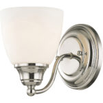 5.5 inch 1 Light Polished Chrome Wall Sconce with White Glass Shade-Lighting LumensWall Sconces