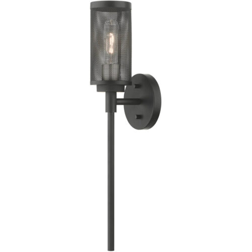 5.125 inch 1 Light Black Wall Sconce with Black Stainless Steel Mesh Shade Shade-Lighting LumensWall Sconces