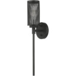 5.125 inch 1 Light Black Wall Sconce with Black Stainless Steel Mesh Shade Shade-Lighting LumensWall Sconces