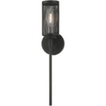 5.125 inch 1 Light Black Wall Sconce with Black Stainless Steel Mesh Shade Shade-Lighting LumensWall Sconces