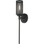 5.125 inch 1 Light Black Wall Sconce with Black Stainless Steel Mesh Shade Shade-Lighting LumensWall Sconces