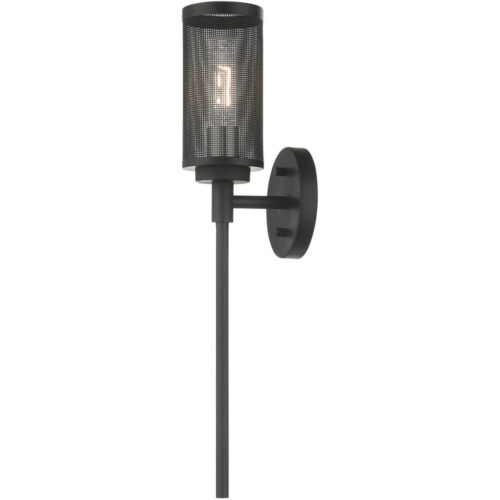 5.125 inch 1 Light Black Wall Sconce with Black Stainless Steel Mesh Shade Shade-Lighting LumensWall Sconces