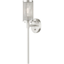 5.125 inch 1 Light Brushed Nickel Wall Sconce with Brushed Nickel Stainless Steel Mesh Shade Shade-Lighting LumensWall Sconces