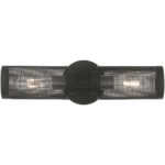 5.125 inch 2 Light Black Wall Sconce with Black Stainless Steel Mesh Shade Shade-Lighting LumensWall Sconces