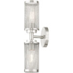 5.125 inch 2 Light Brushed Nickel Wall Sconce with Brushed Nickel Stainless Steel Mesh Shade Shade-Lighting LumensWall Sconces