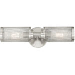 5.125 inch 2 Light Brushed Nickel Wall Sconce with Brushed Nickel Stainless Steel Mesh Shade Shade-Lighting LumensWall Sconces