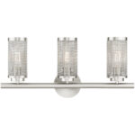 23.5 inch 3 Light Brushed Nickel Bathroom Vanity light fixture with Brushed Nickel Stainless Steel Mesh Shade Shade-Lighting LumensBath/Vanity