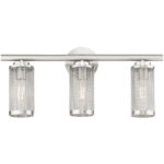 23.5 inch 3 Light Brushed Nickel Bathroom Vanity light fixture with Brushed Nickel Stainless Steel Mesh Shade Shade-Lighting LumensBath/Vanity