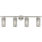 35.5 inch 4 Light Brushed Nickel Bathroom Vanity light fixture with Brushed Nickel Stainless Steel Mesh Shade Shade-Lighting LumensBath/Vanity