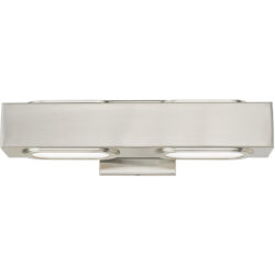 16 inch 2 Light Brushed Nickel ADA Bathroom Vanity light fixture with Satin Glass Diffuser Shade-Lighting LumensBath/Vanity