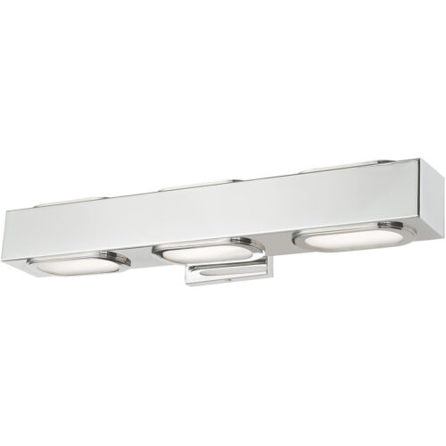 23 inch 3 Light Polished Chrome ADA Bathroom Vanity light fixture with Satin Glass Diffuser Shade-Lighting LumensBath/Vanity