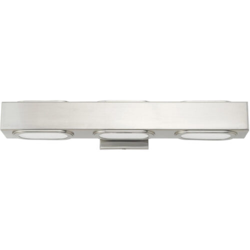 23 inch 3 Light Brushed Nickel ADA Bathroom Vanity light fixture with Satin Glass Diffuser Shade-Lighting LumensBath/Vanity